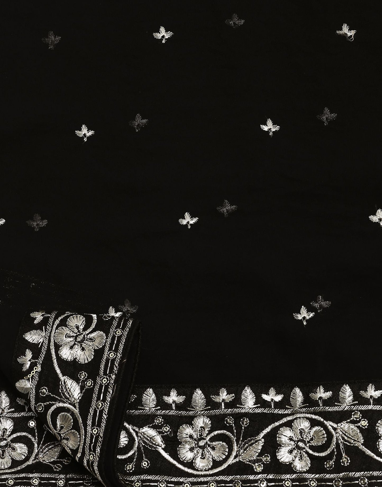 Black Embroidery Saree | Leemboodi