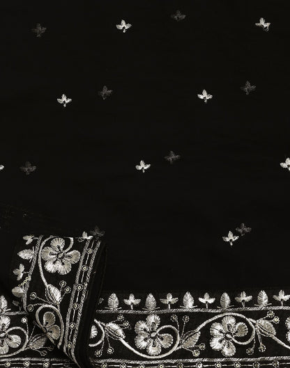 Black Embroidery Saree | Leemboodi