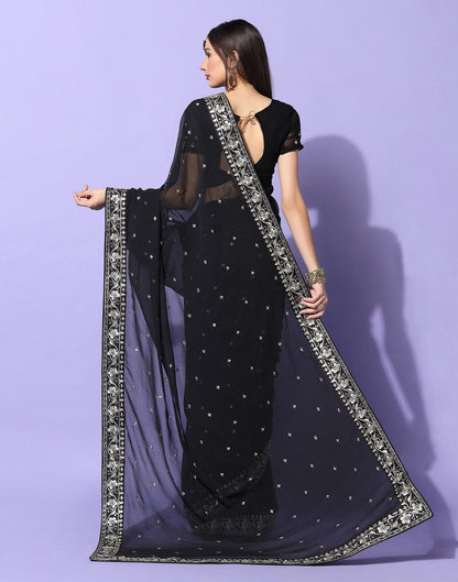 Black Embroidery Saree | Leemboodi