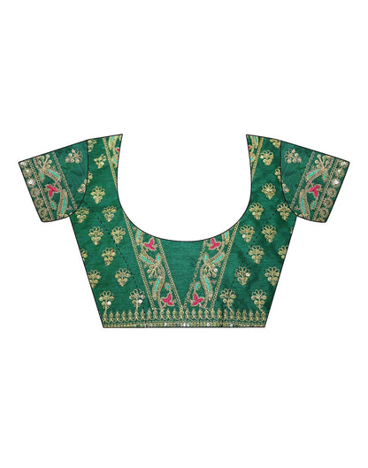 Light Green Silk Embroidery Saree | Leemboodi