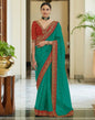 Turquoise Silk Embroidery Saree | Leemboodi