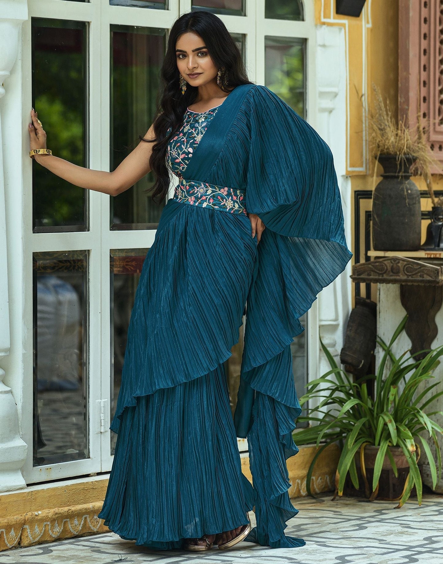 Still Blue Plain Saree | Leemboodi
