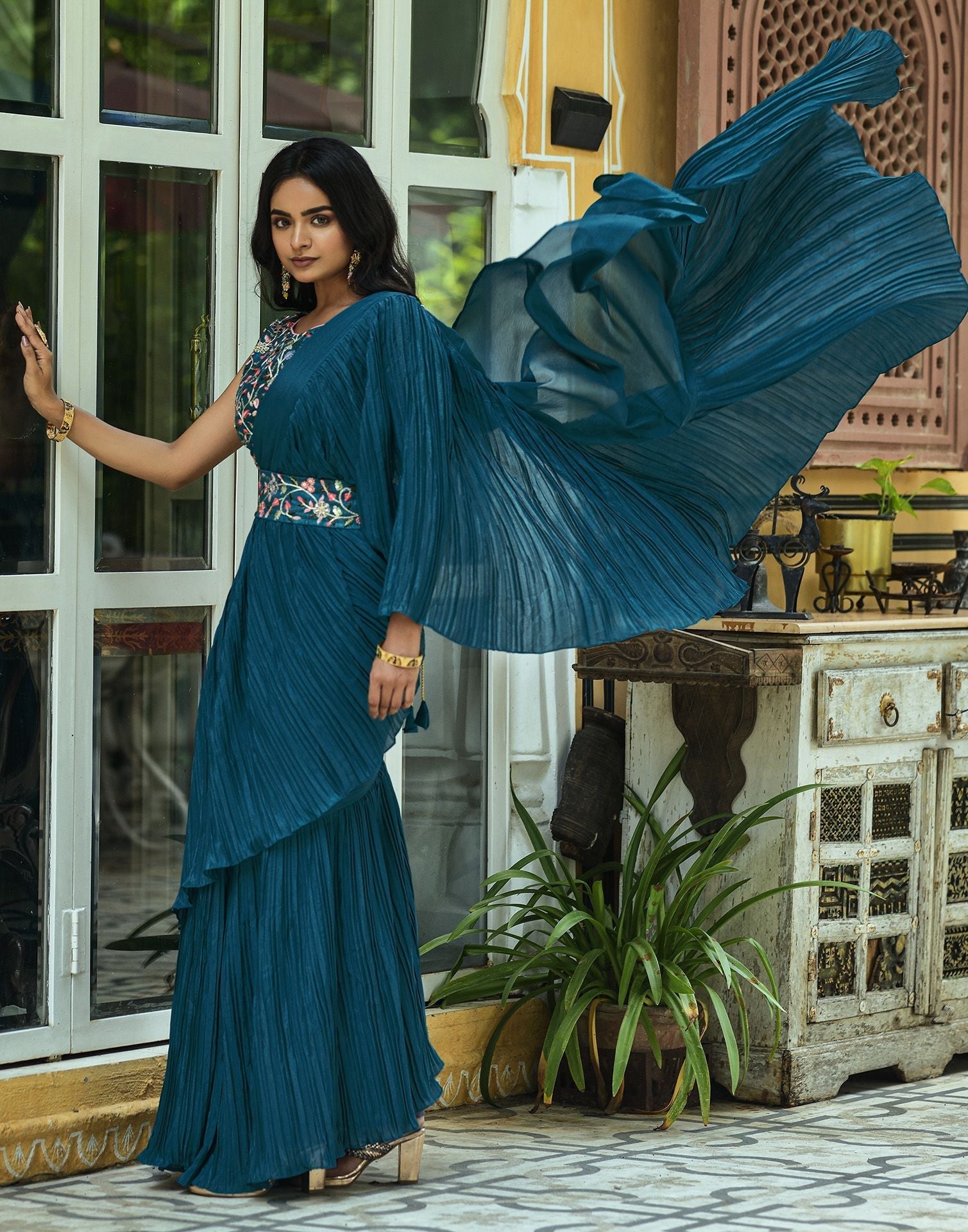 Still Blue Plain Saree | Leemboodi