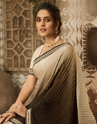 Cream Plain Saree | Leemboodi