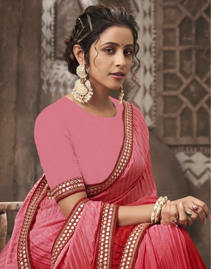 Red Plain Saree | Leemboodi