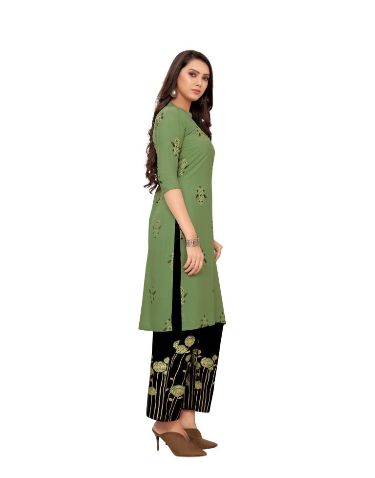Green Printed Rayon Kurti | Sudathi