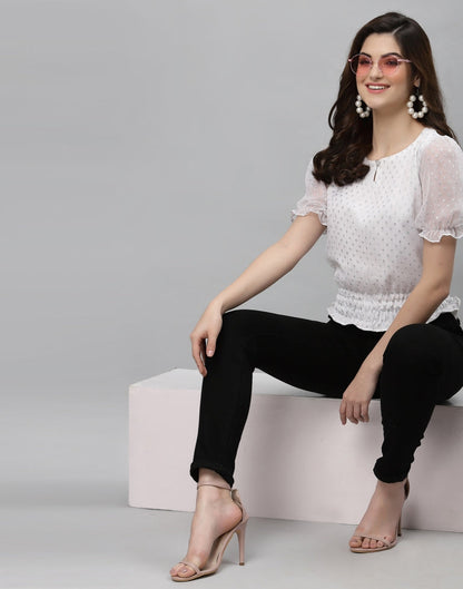 White Woven Top | Sudathi