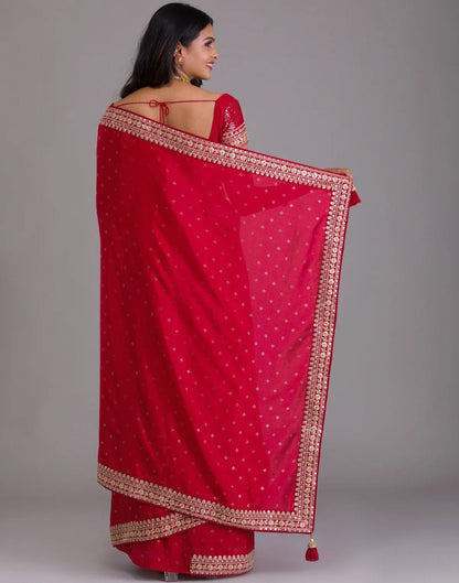 Red Printed Saree | Leemboodi