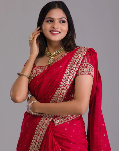 Red Printed Saree | Leemboodi