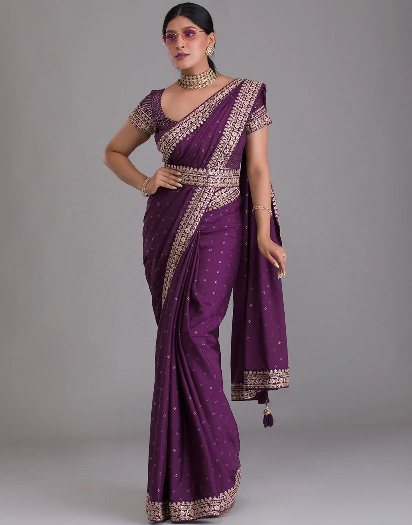 Wine Printed Saree | Leemboodi