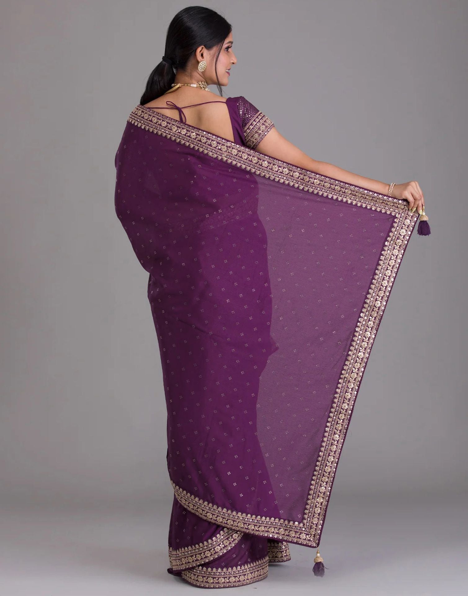 Wine Printed Saree | Leemboodi