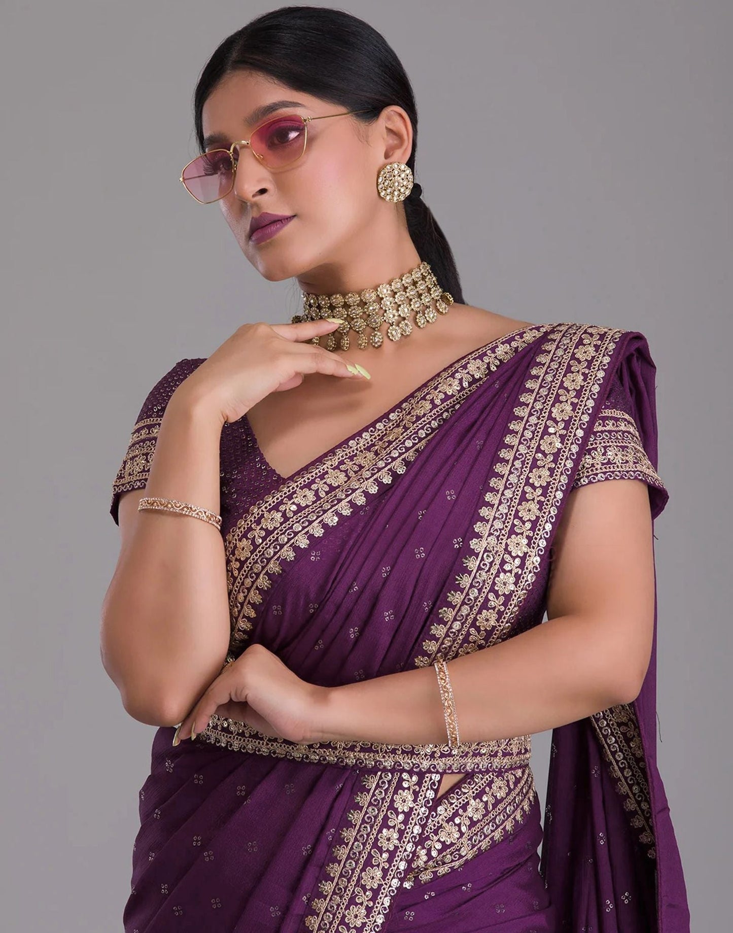 Wine Printed Saree | Leemboodi