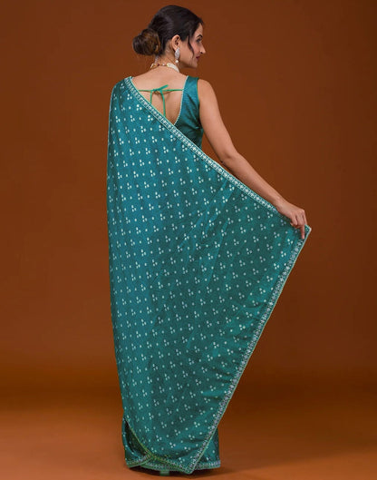 Rama Blue Silk Bandhani Saree | Leemboodi