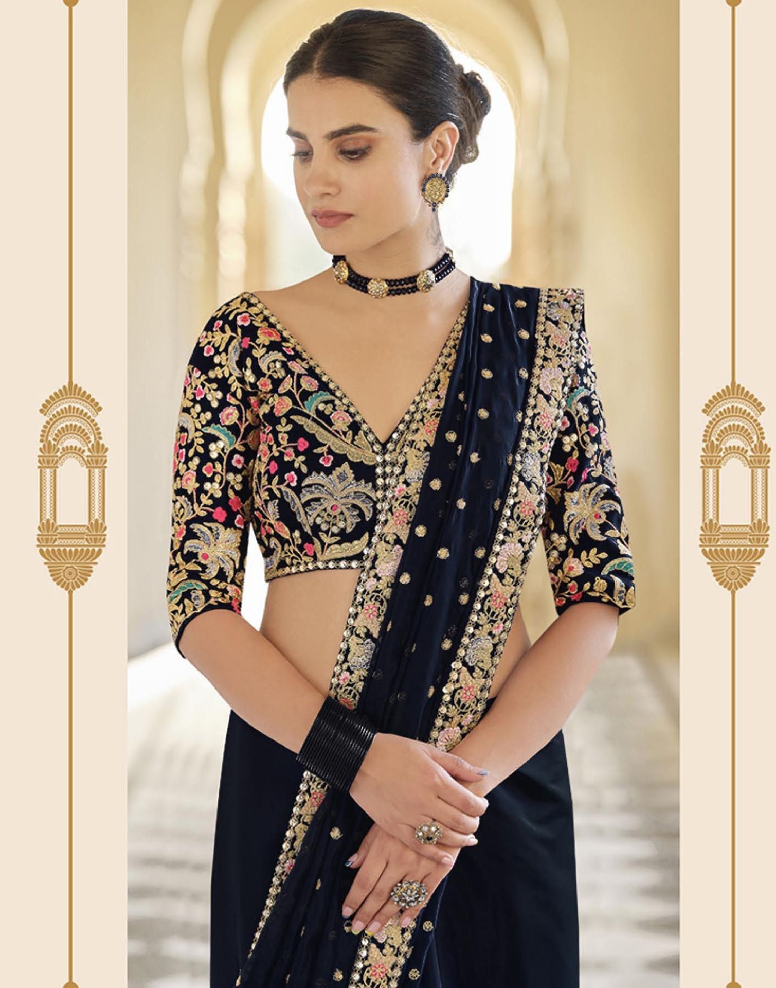 Black Sequence Saree | Leemboodi