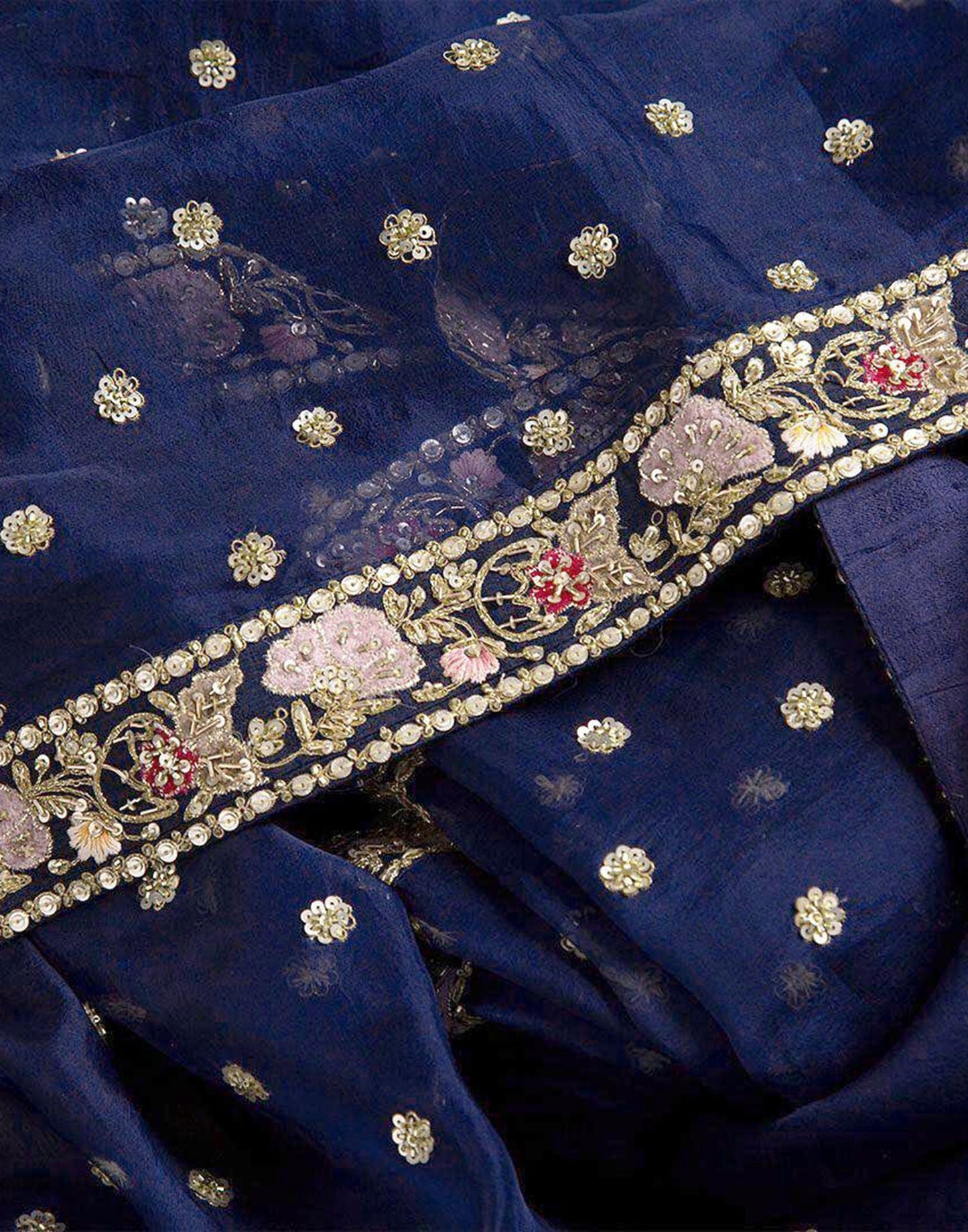 Blue Sequence Saree | Leemboodi