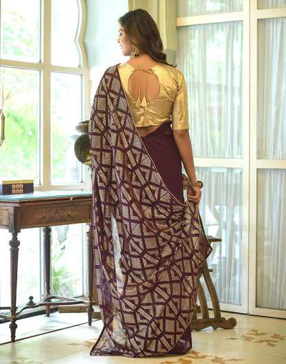 Wine Sequence Saree | Leemboodi