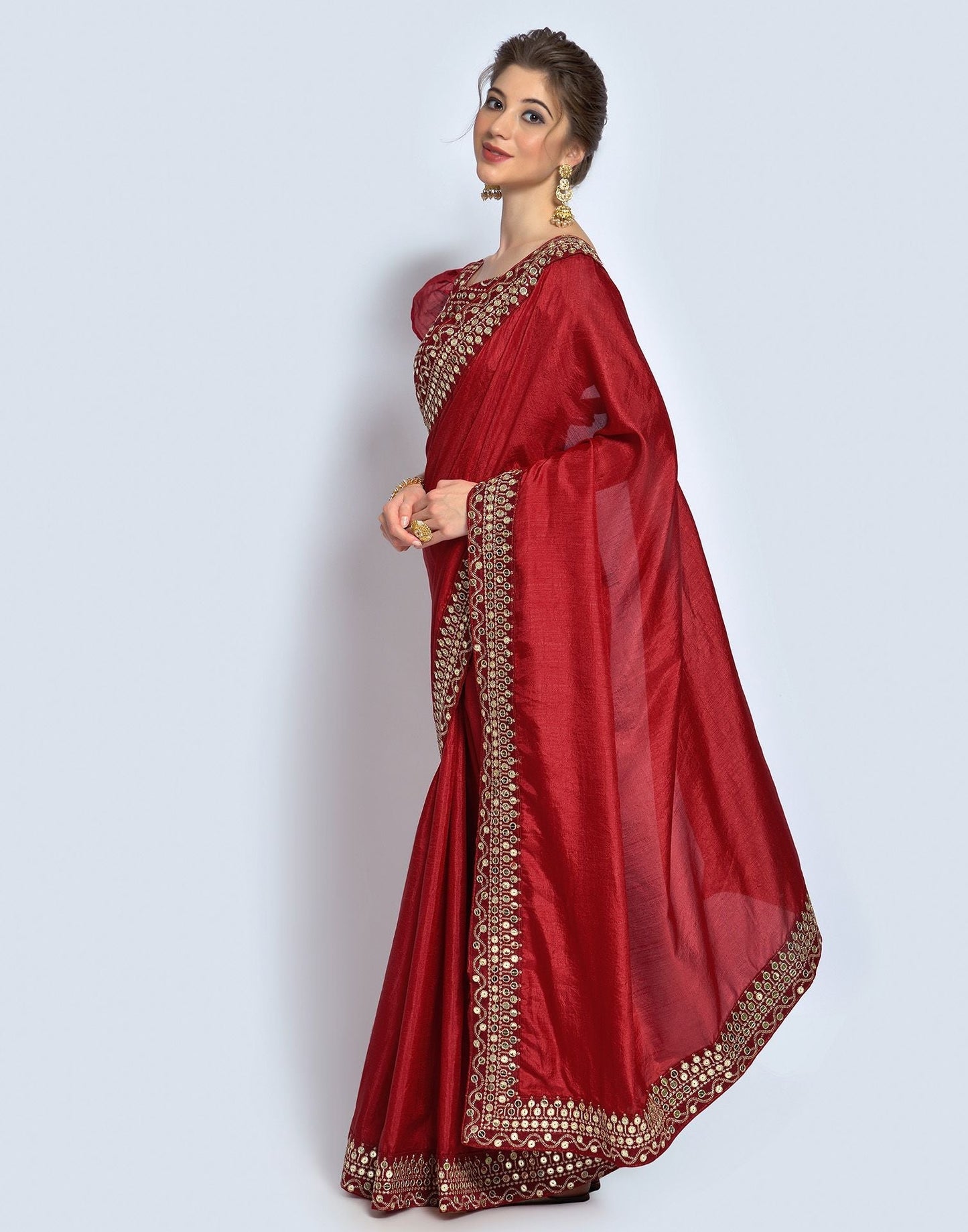 Maroon Silk Saree | Leemboodi