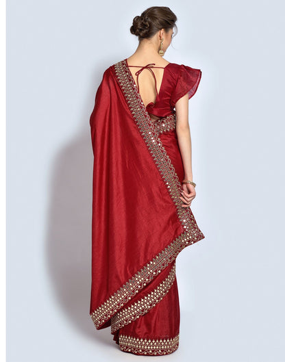 Maroon Silk Saree | Leemboodi