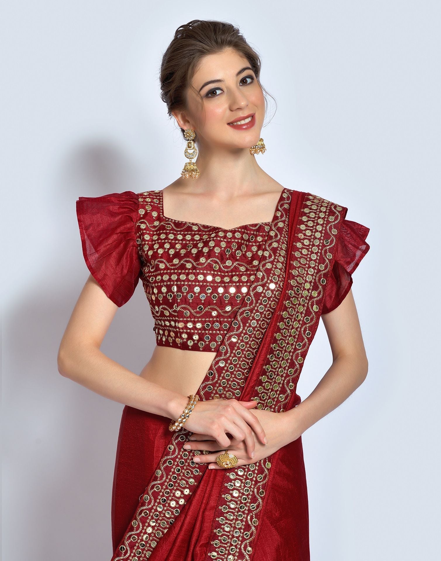 Maroon Silk Saree | Leemboodi