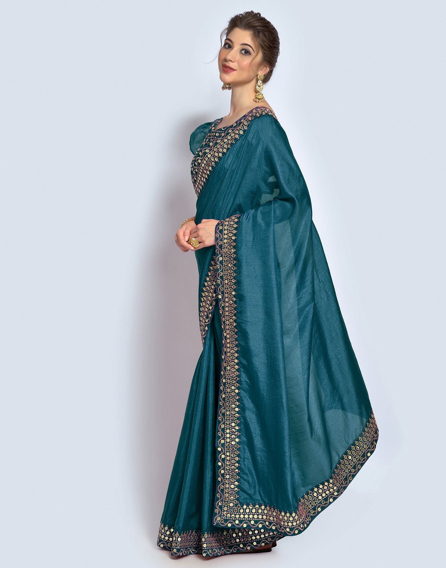 Navy Blue Silk Saree | Leemboodi