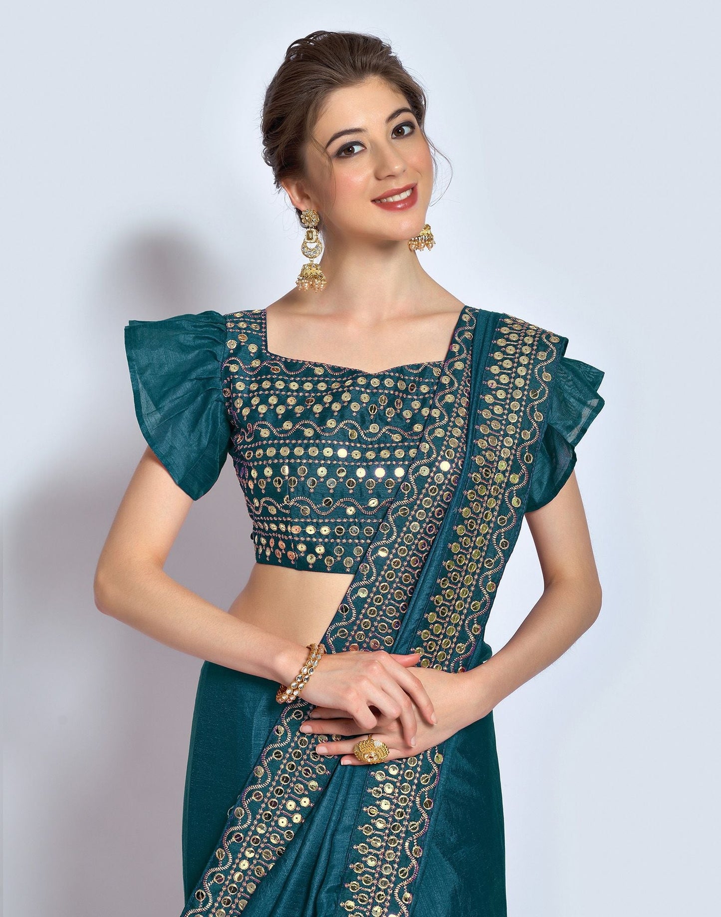 Navy Blue Silk Saree | Leemboodi
