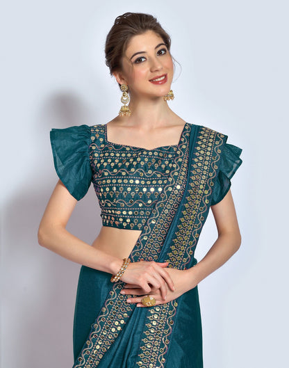 Navy Blue Silk Saree | Leemboodi