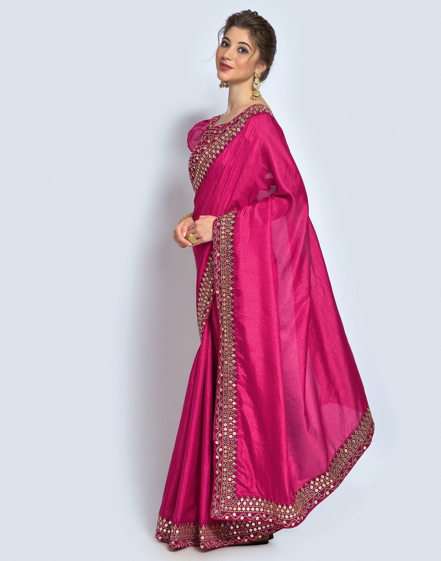 Rani Pink Silk Saree | Leemboodi