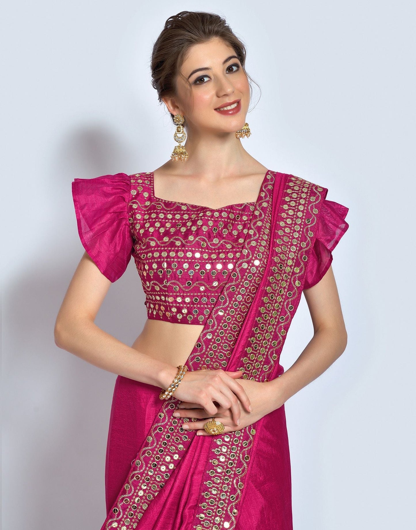 Rani Pink Silk Saree | Leemboodi