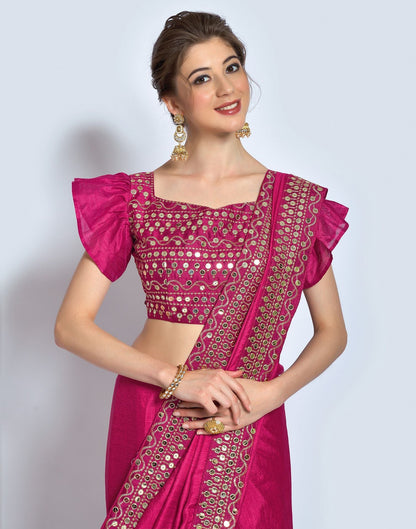Rani Pink Silk Saree | Leemboodi