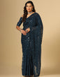 Teal Blue Sequence Saree | Leemboodi