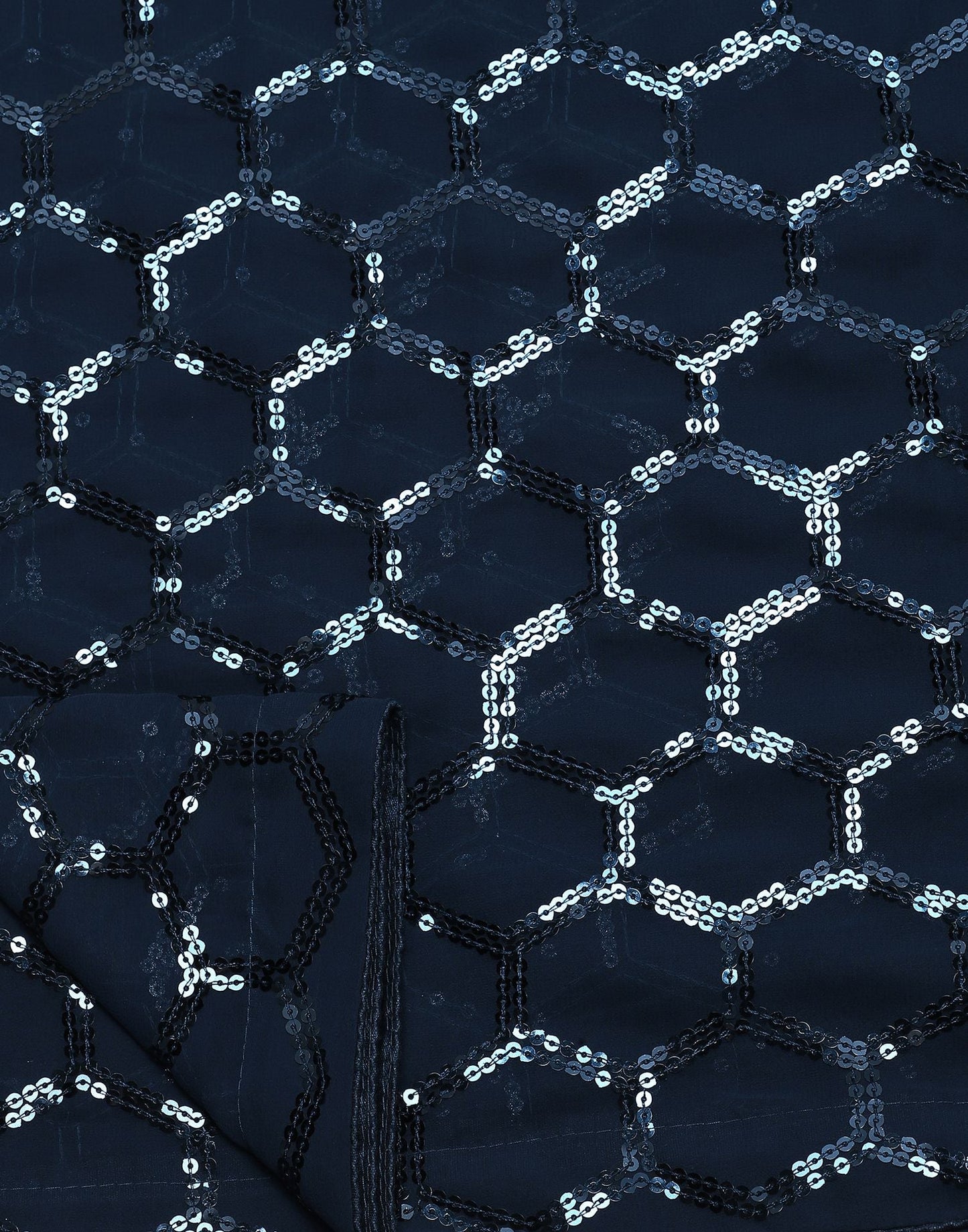 Teal Blue Sequence Saree | Leemboodi