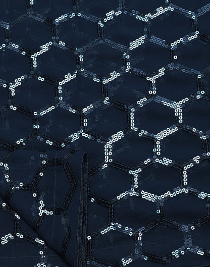 Teal Blue Sequence Saree | Leemboodi