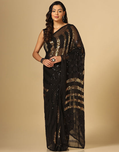 Black Sequence Saree | Leemboodi