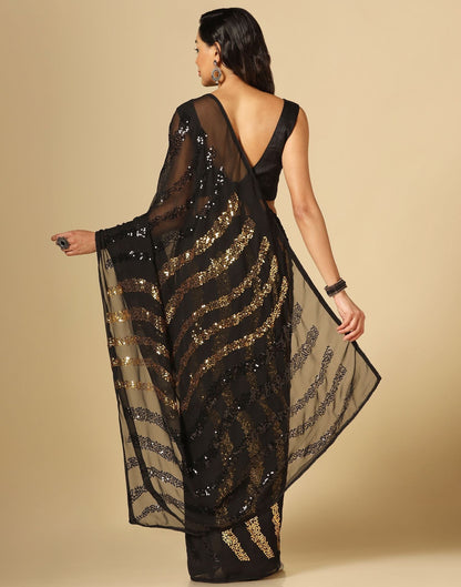 Black Sequence Saree | Leemboodi