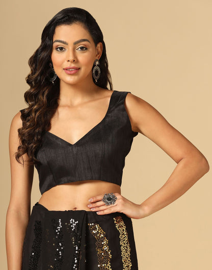 Black Sequence Saree | Leemboodi