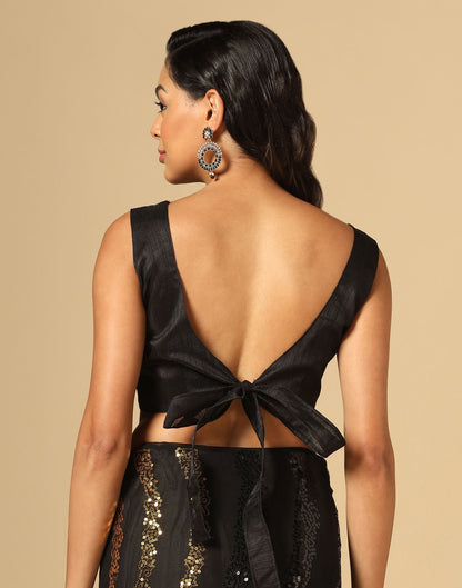 Black Sequence Saree | Leemboodi