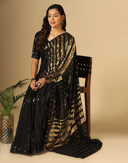 Black Sequence Saree | Leemboodi