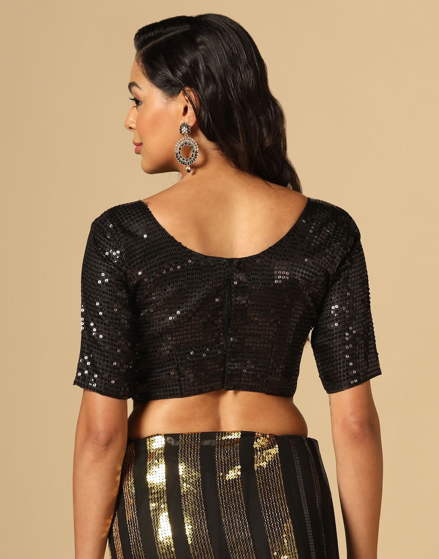 Black Sequence Saree | Leemboodi