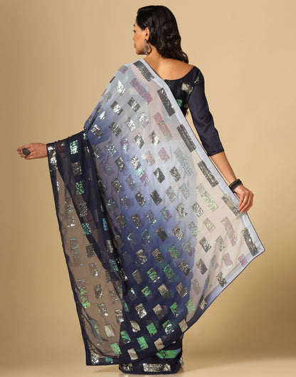 Blue Sequence Saree | Leemboodi