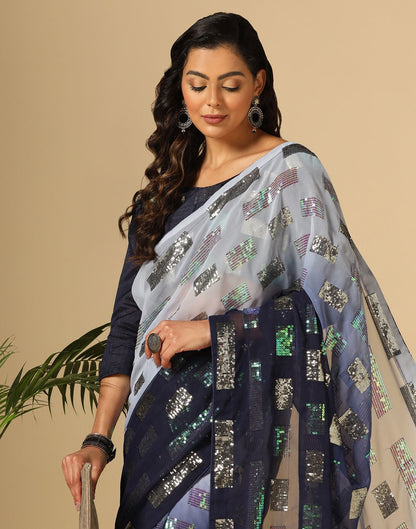 Blue Sequence Saree | Leemboodi