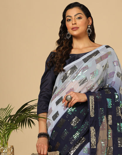Blue Sequence Saree | Leemboodi