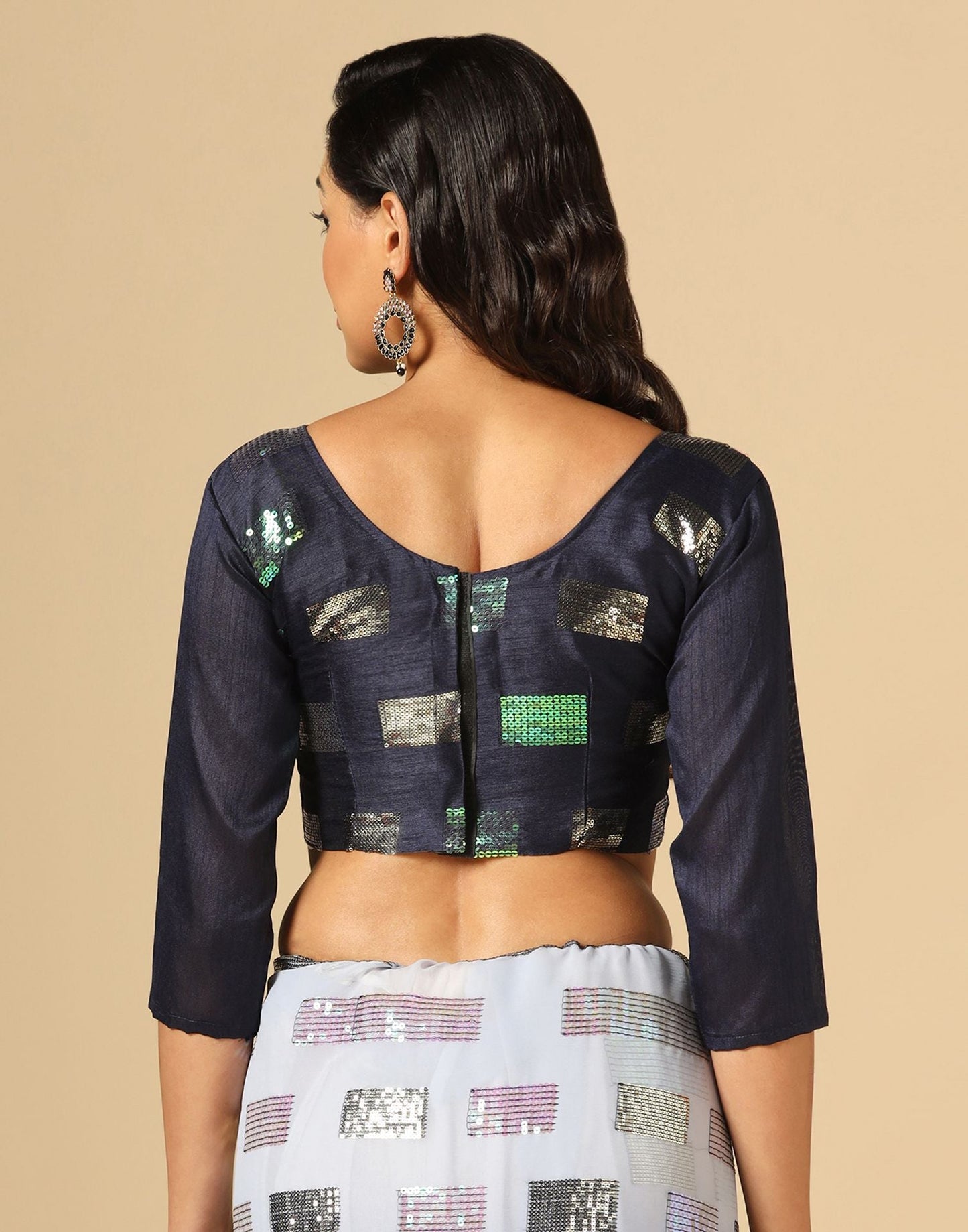 Blue Sequence Saree | Leemboodi