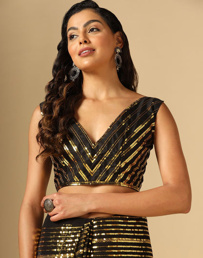 Black Sequence Saree | Leemboodi