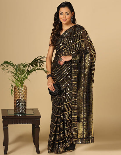 Black Sequence Saree | Leemboodi