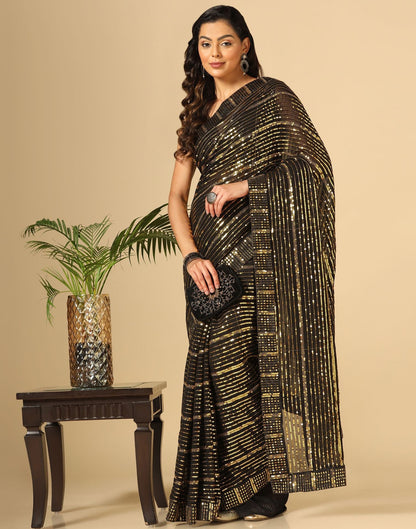 Black Sequence Saree | Leemboodi