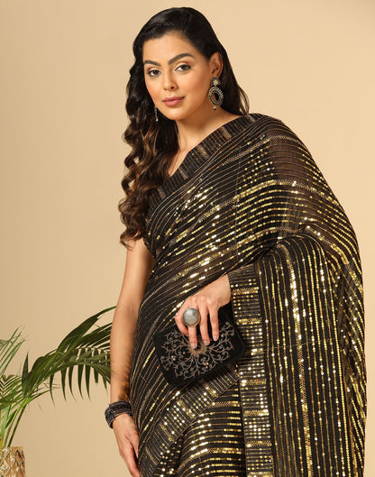 Black Sequence Saree | Leemboodi