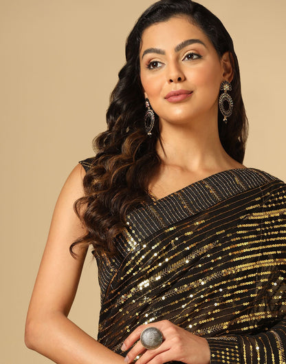 Black Sequence Saree | Leemboodi