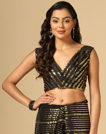 Black Sequence Saree | Leemboodi