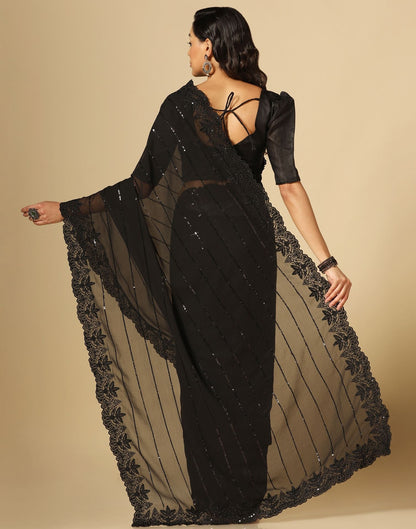 Black Sequence Saree | Leemboodi