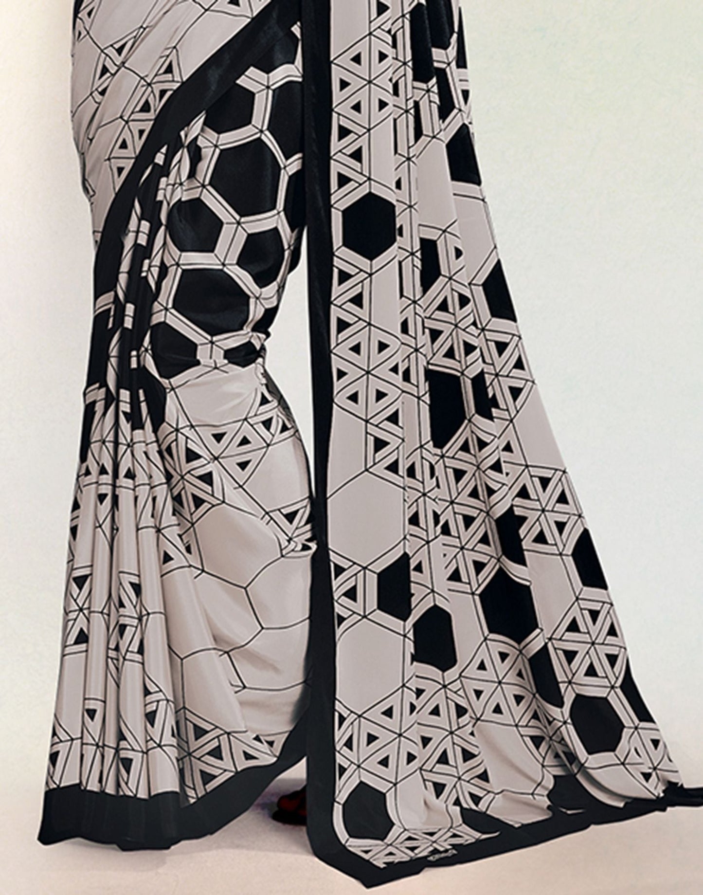 Black Silk Printed Saree | Sudathi